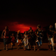 Goma residents are seen leaving the city following a sudden activity of Nyiragongo.
